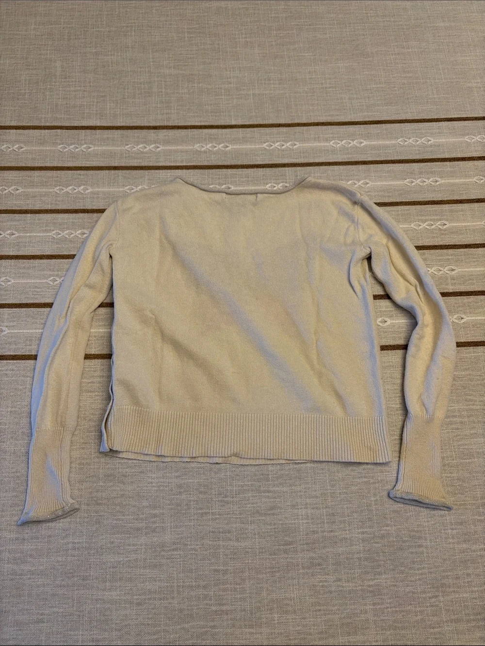GAP Cream Sweater with Purple and Red Butterfly Motif